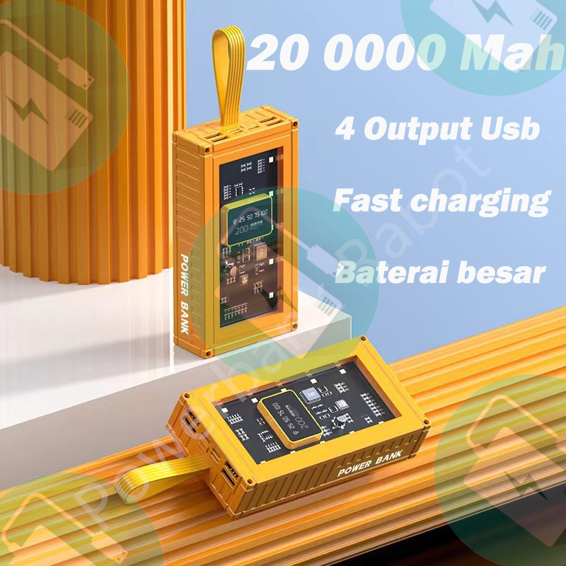 Powerbank Rabot powerbank 200000Mah murah 4 output usb Fast Charge Real Capacity