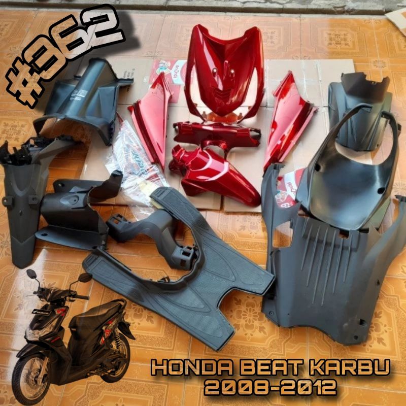 PAKET FULL SET BODY HALUS DAN KASAR BEAT KARBU 2008-2012 || FULL SET BODY HONDA BEAT KARBU MAROON PL