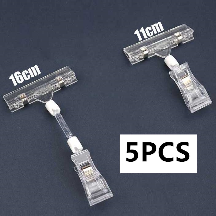 

Penjualan TerbaikCOD 5PCS jepitan promo Penjepit Label Papan Tag Hanger Transparan 11cm