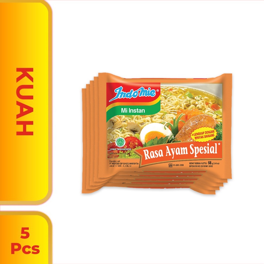 

Indomie Kuah Ayam Spesial ISI 5 PCS