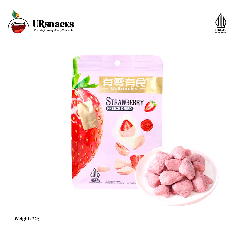 

READY STOK URSNACKS Freeze Dried Strawberry Snack Keripik Buah Stroberi