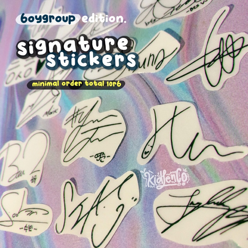 boygroup signature sticker set ♡ stiker transparan ttd tandatangan ateez bts enhypen nct dream 127 r