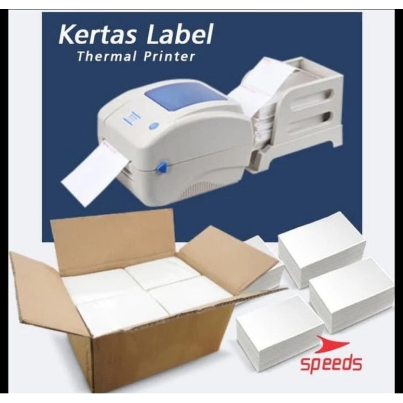

Kertas sticker label thermal lipat 100 × 150 mm A6 isi 500 lembar / roll