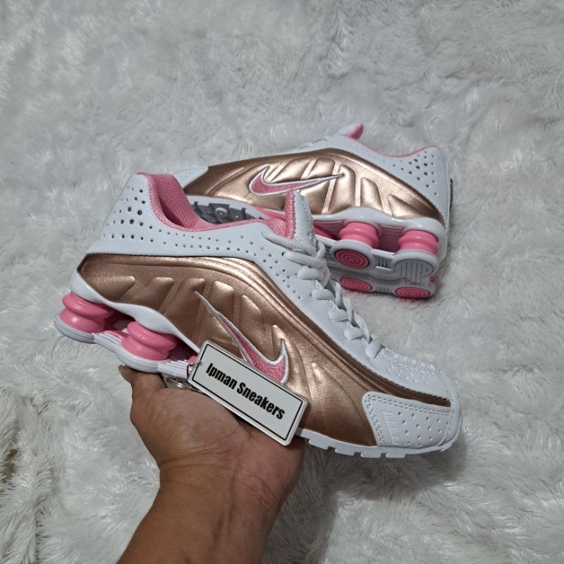 Nike shox R4 Rush pink gold women original quality