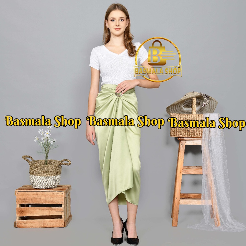 Splash POLOS  ROK LILIT POLOS VELVET SATIN FREE RING TERMURAH PREMIUM ROK IJO SAGE SAGE GREEN
