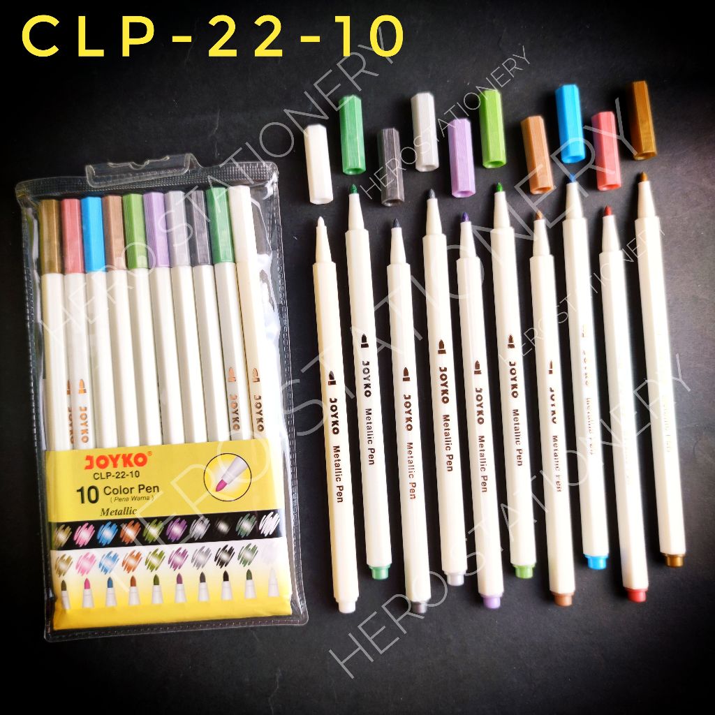 

Pena warna color pen joyko metallic metalik set 10 warna CLP-22-10