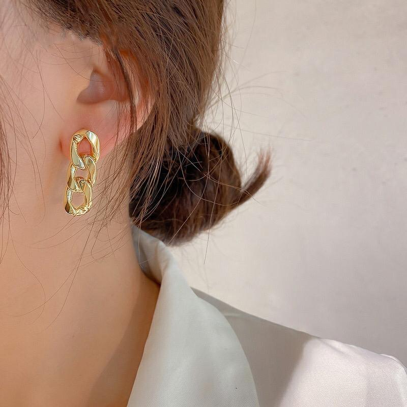 Anting Titanium Gold 18K Sisik Naga Vintage Korea Fashion Style Anti Karat Anti Luntur Terbaru