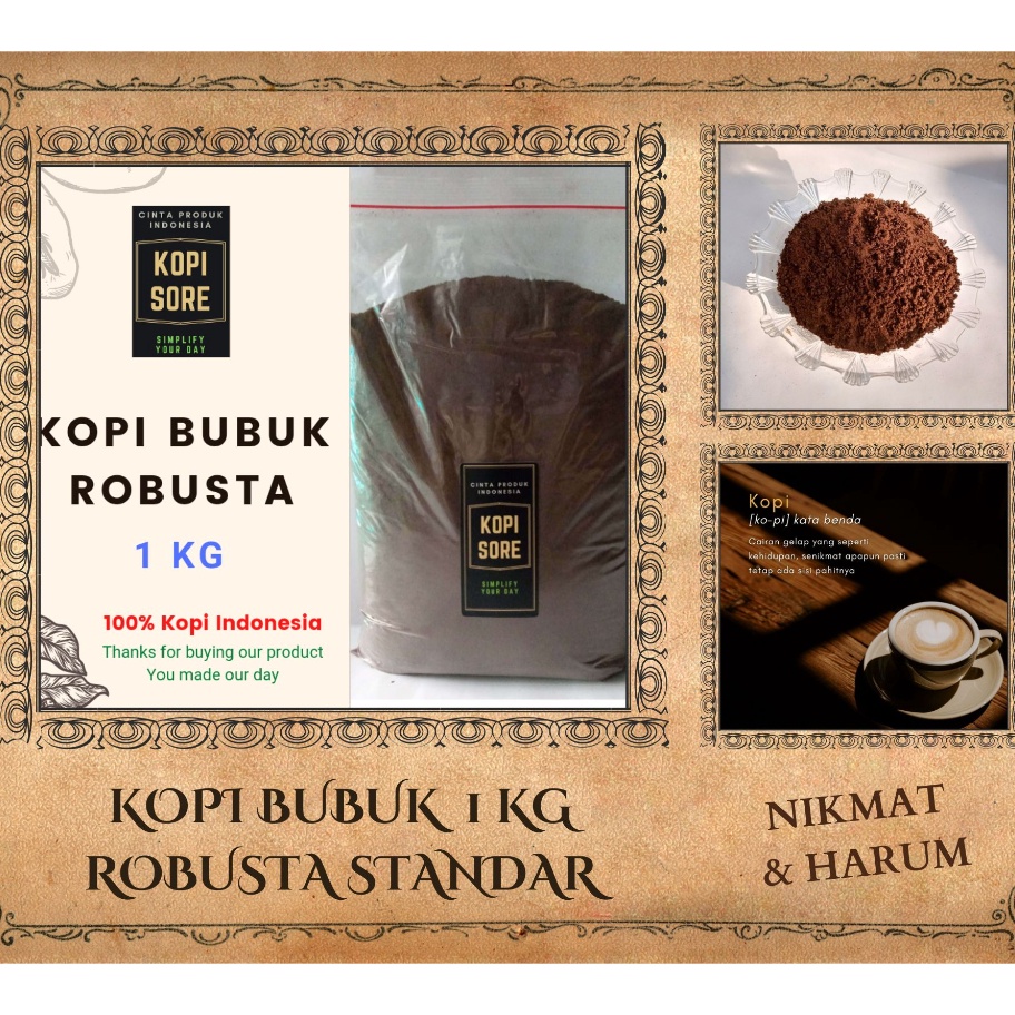 

Kopi Bubuk Robusta 1 Kg Harga Terjangkau Harum Nikmat