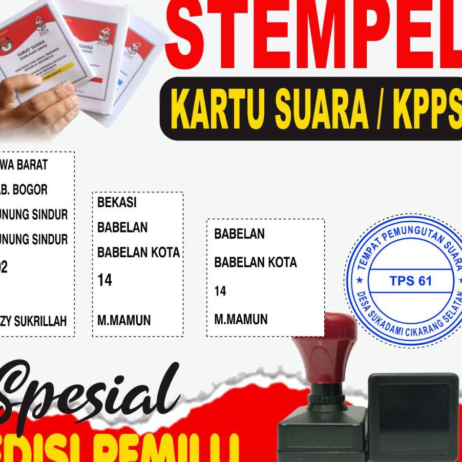 

Terlaku LUAR JAWA CLOSE ORDER Stempel pemilu stempel kpps stempel surat suara