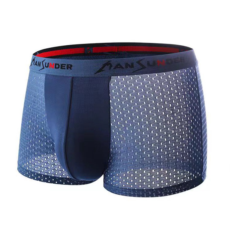 FREE ONGKIR HD Celana Dalam Pria Boxer Celana Dalam Pria Sutra Ukuran Pakaian Dalam Mesh HighEnd Ber