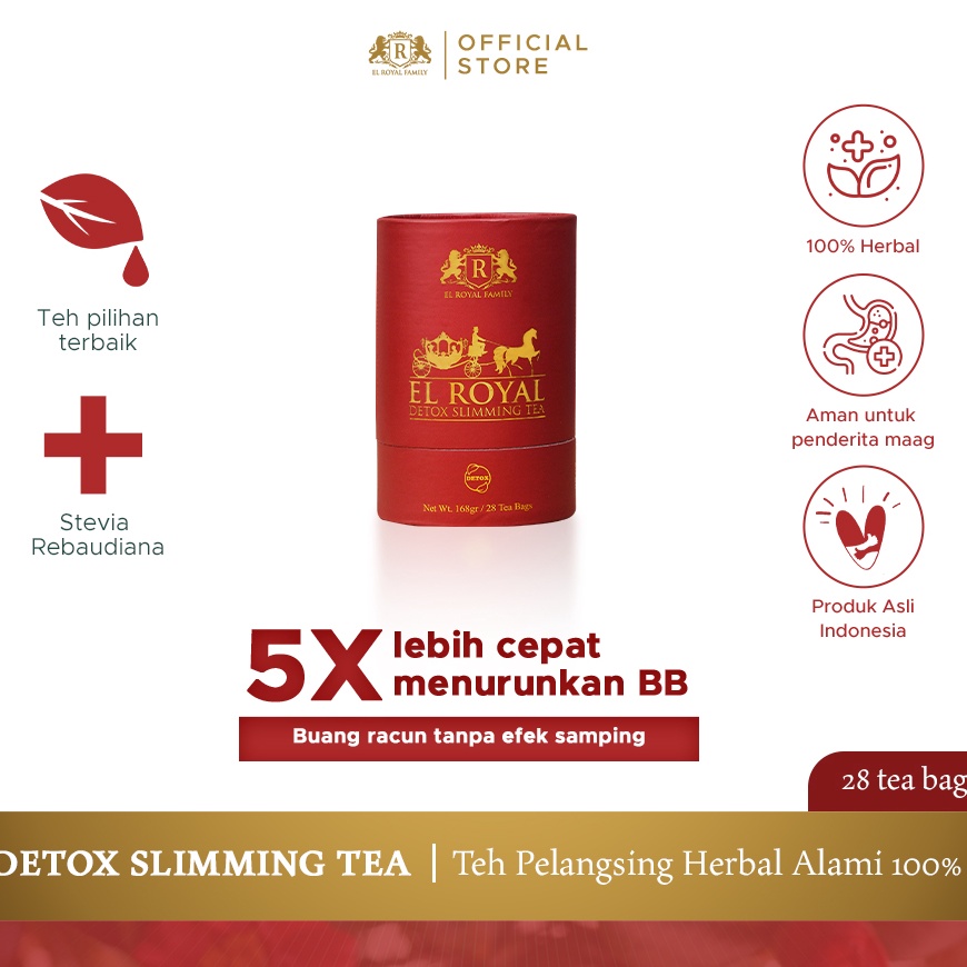 

COD El Royal Detox Slimming Tea Teh Detox 1 Pcs 5X Lebih Cepat Menurunkan BB Solusi Langsing Sekaligus Buang Racun Tanpa Efek Samping