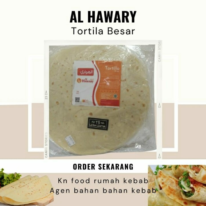 

COD Tortila Kebab AL HAWARY Kulit Kebab diameter 24 cm isi 2 Tortila Besar Al HAWARY