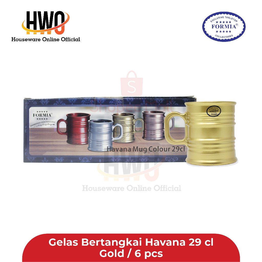 Formia Havana Gelas Bertangkai 29 Cl Gold / 6 pcs
