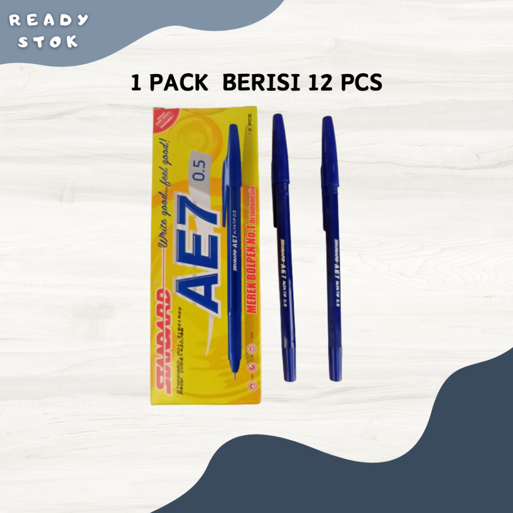 

PULPEN AE7 / BOLPOIN AE7 / PENA AE7 / BALL PEN STANDARD AE7 BIRU (PACK)