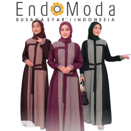 gamis endomoda ivona dress bahan interlist