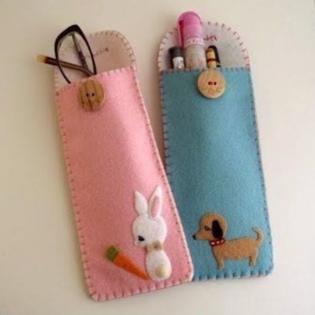 

Tempat pensil kain flanel kerajinan unik