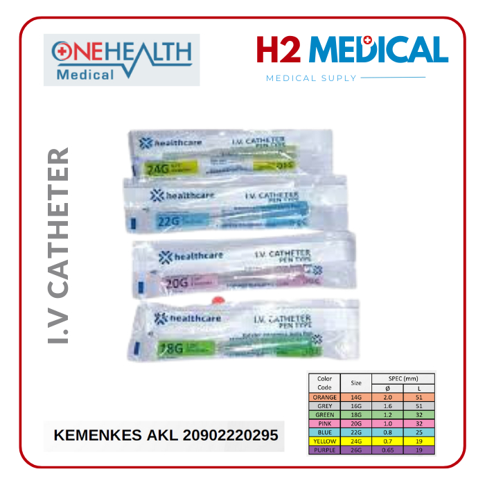 Onehealth IV Catheter 26G Perbox isi 50pcs