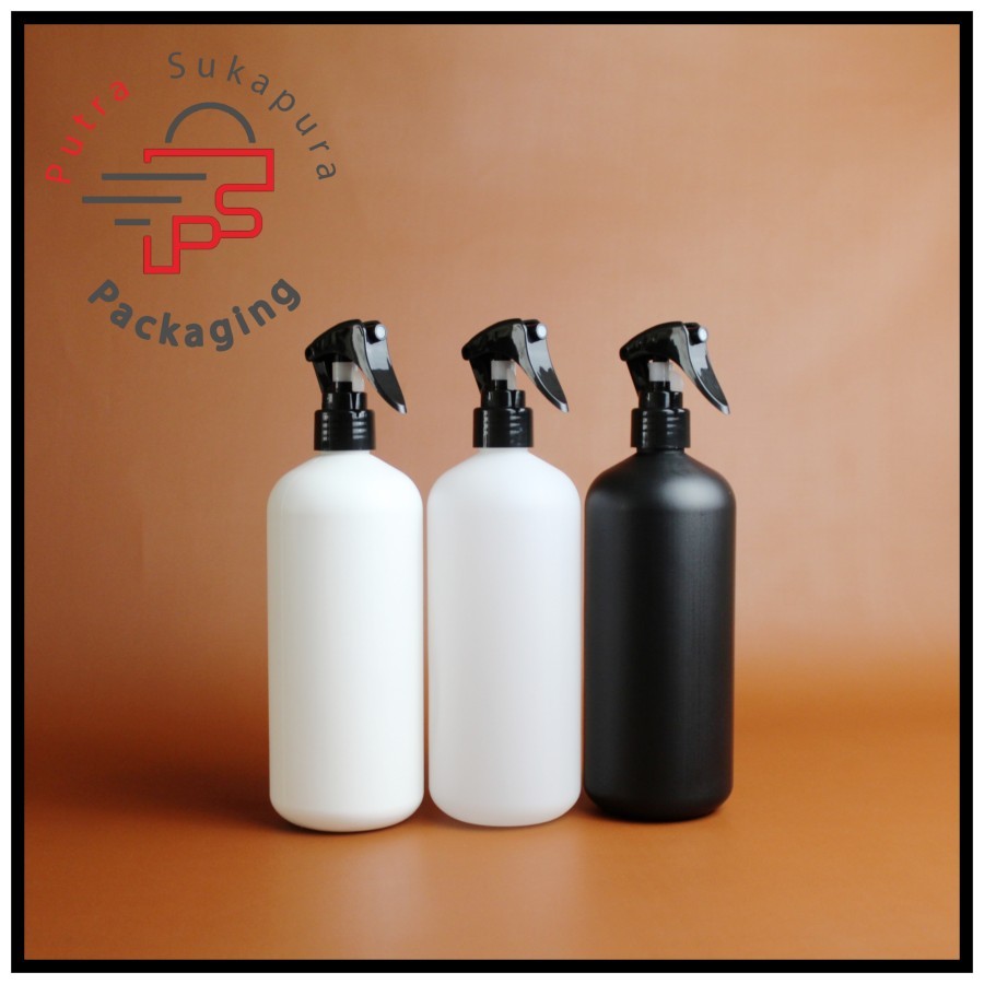 botol spray triger 500ml hdpe/botol triger 500ml/triger hitam dw neck 24