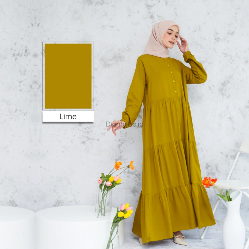 Homey Dress Polos Rayon Premium Warna Kunyit
