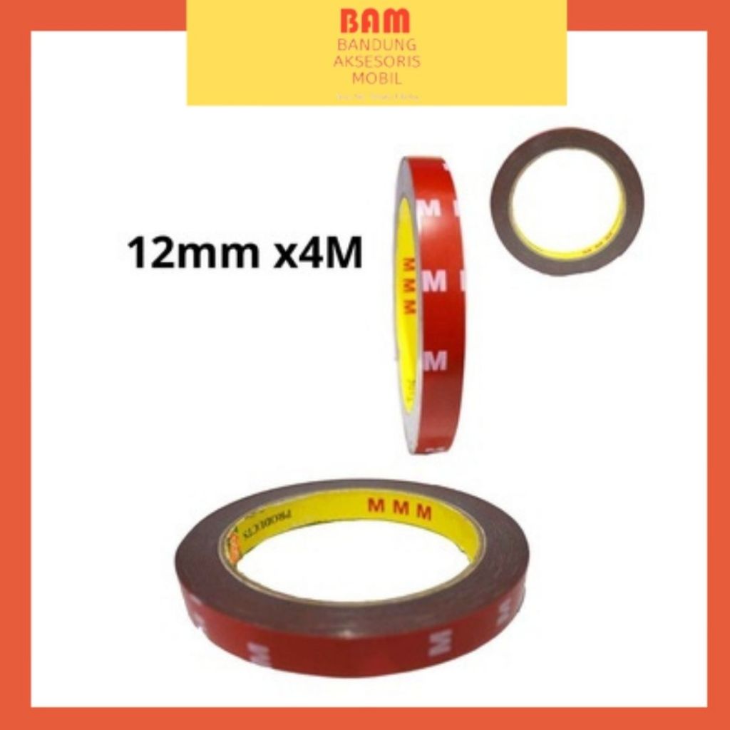 

Double Tipe Lem 3m MMM Tiga M Merah 12 mm x 4 M