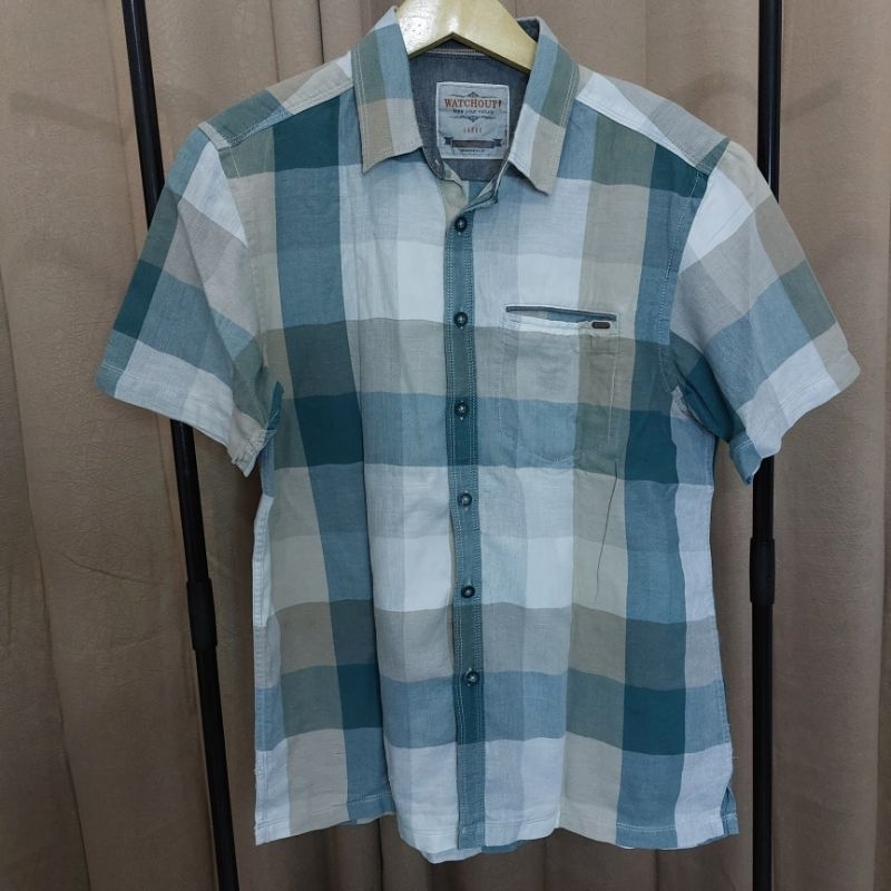 (preloved) Kemeja pria lengan pendek WATCHOUT baju atasan kantor