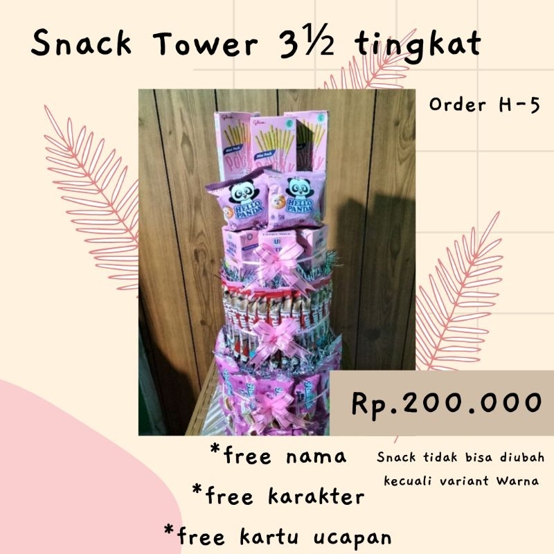 

snack tower 3½ tingkat bisa request warna