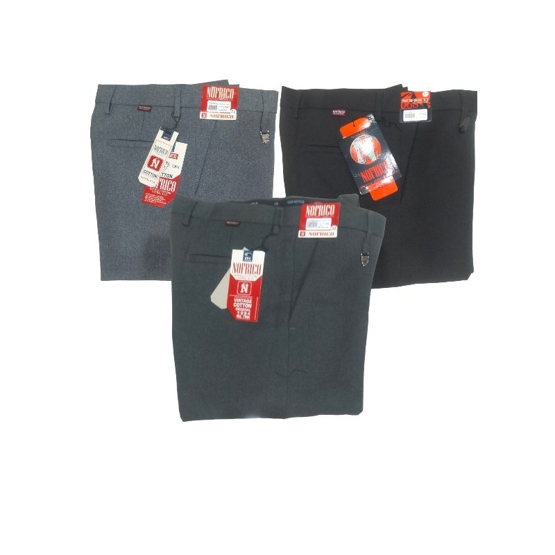Celana bahan cowok nofrico produk calbin bahan wol model slimfit