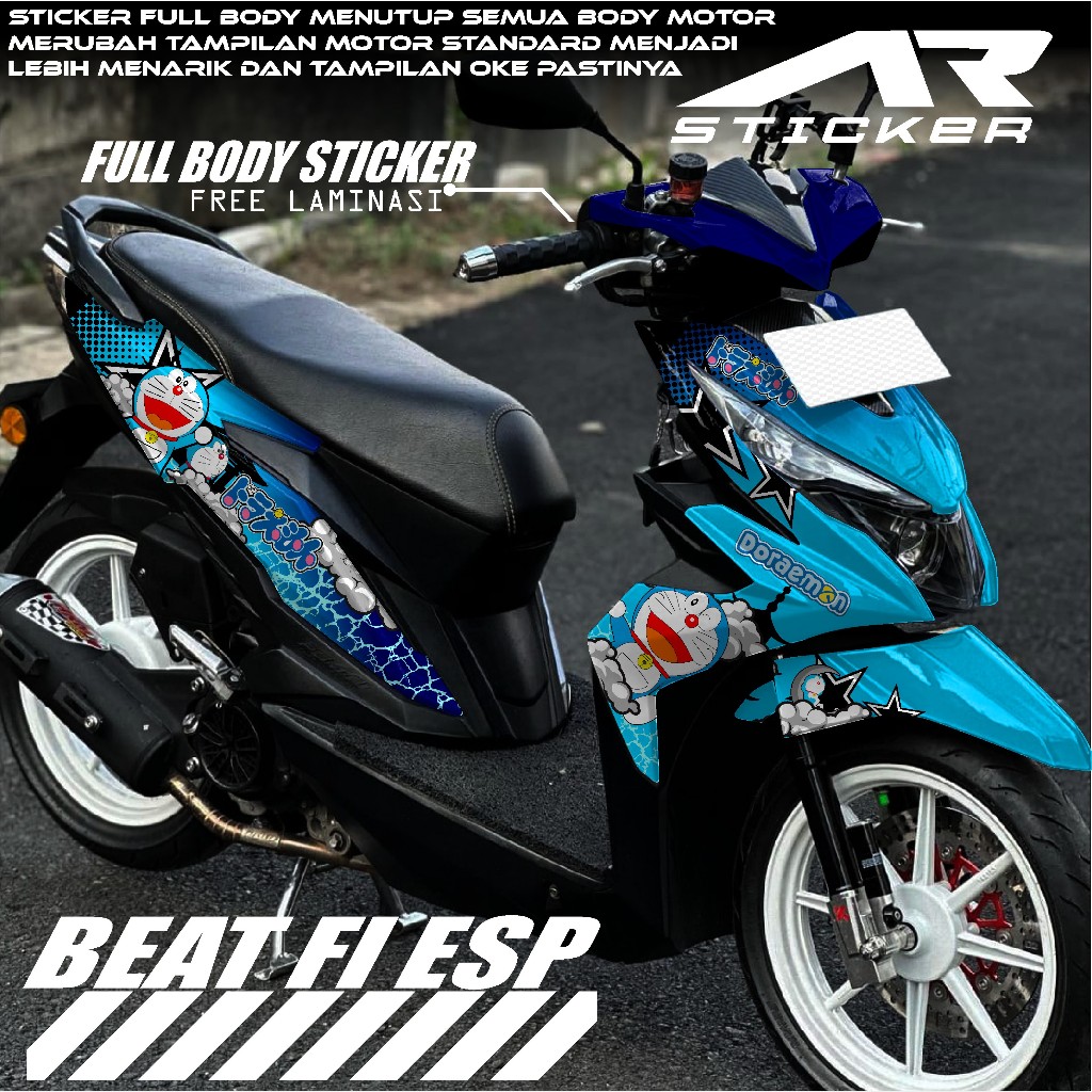 Sticker Motor Full Body Honda Beat ESP/ Street 2016 2017 2018 2019 Stiker Decal Design DORAEMON