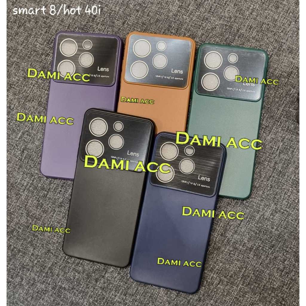 case infinix smart 8 hot 40i smart 8 pro smart 8 plus soft case macaron big lens camera polos