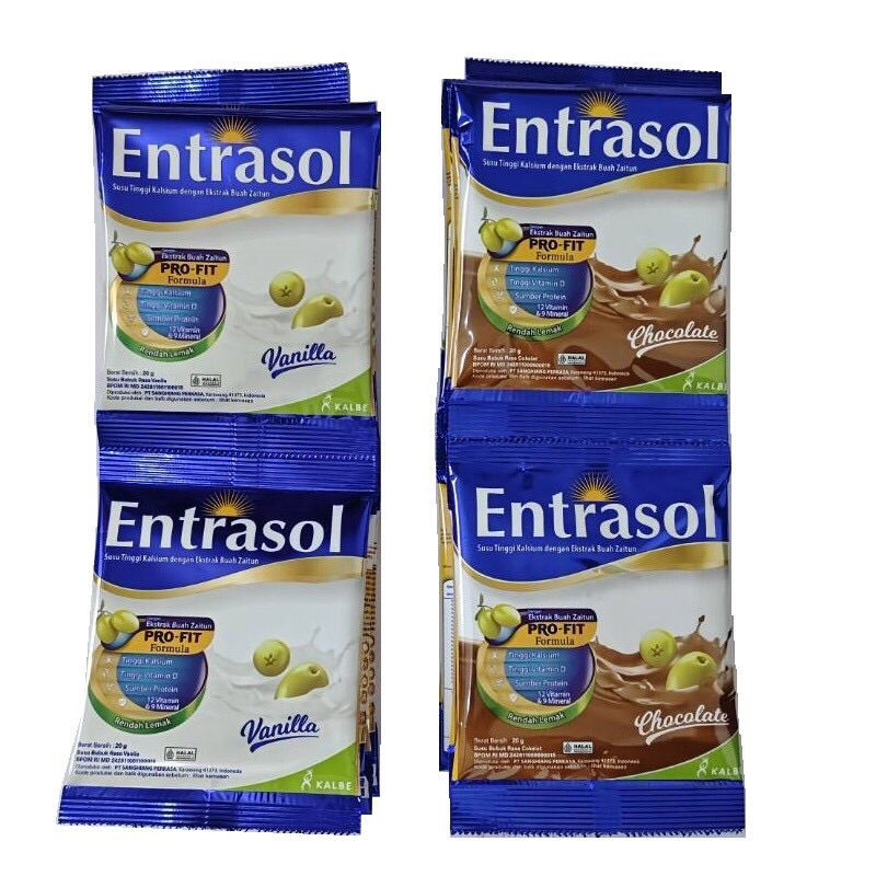 

Entrasol Susu Bubuk Dewasa Tinggi Kalsium - Kemasan 10 Sachet @20gr