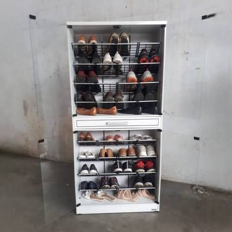 LEMARI SEPATU RAK SEPATU JUMBO KACA