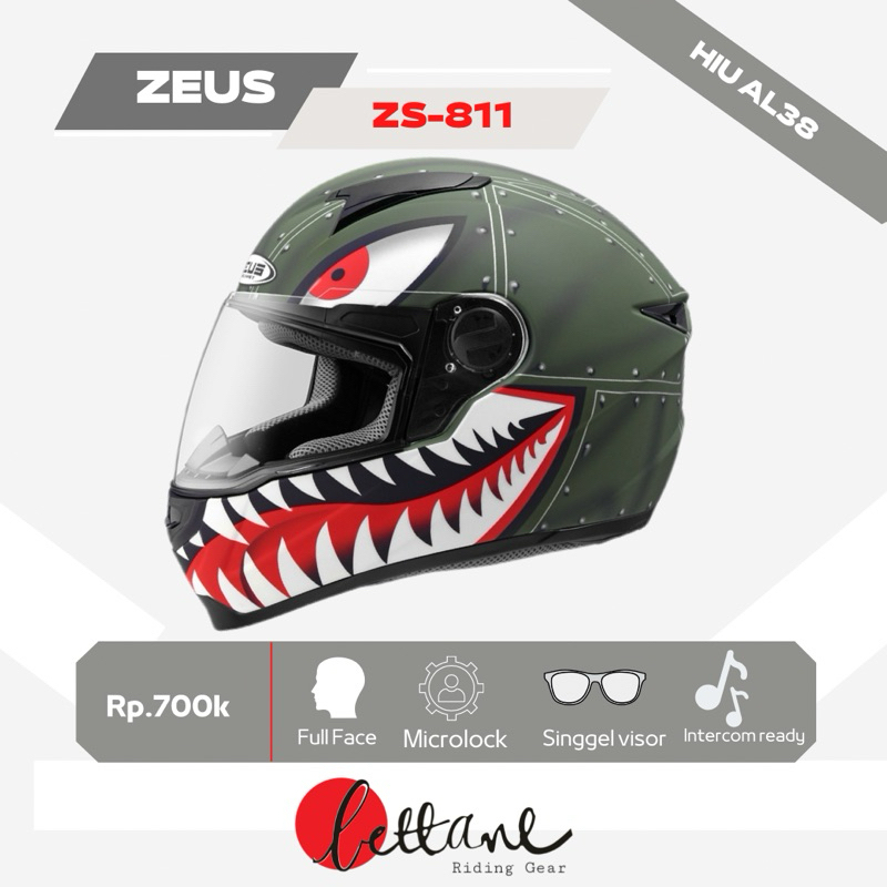 HELM ZEUS ZS-811 AL38 Motif Hiu