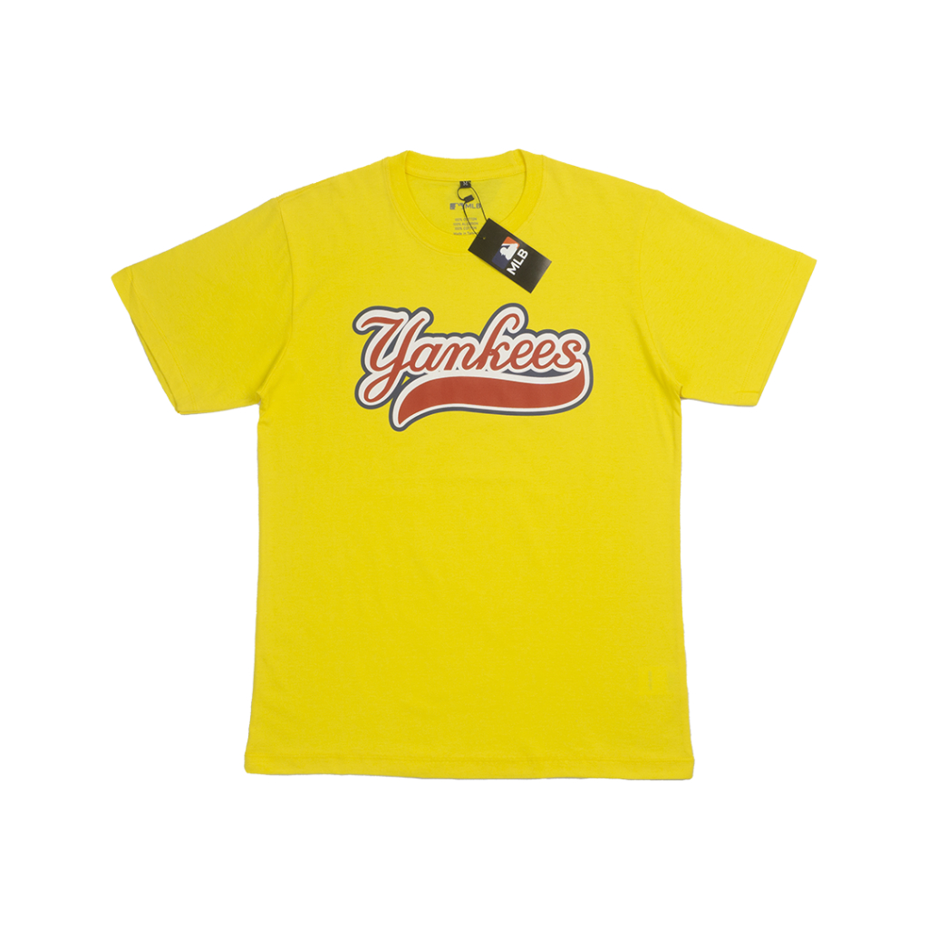 Kaos MLB Premium Pria Wanita Yankees Varsity Yellow Baju Cotton Combed 24s