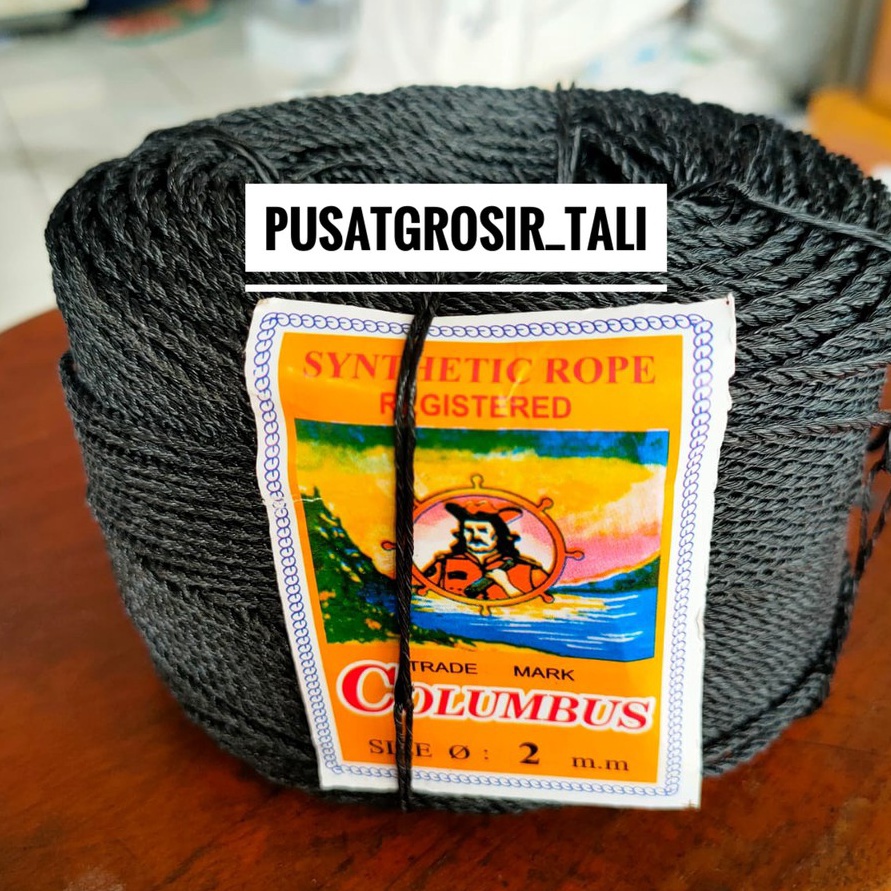 STOK SIAP COD Tali Tambang 2mm  Tali Tambang Kecil 2 mm HITAM Colombus BAGUS  25 gram