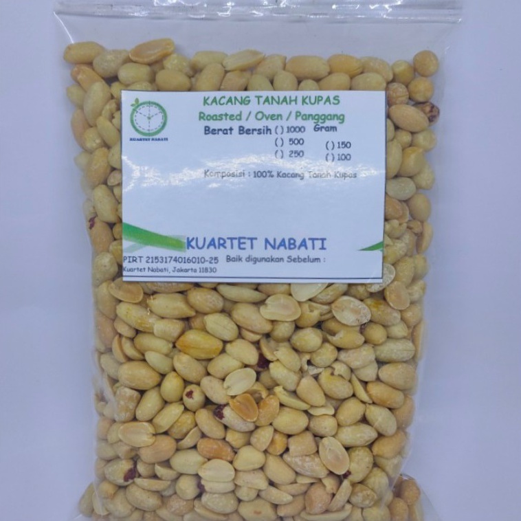 

88 1gr Roasted Kacang Tanah Kupas Ukuran Sedang Rasa ORIGINAL Oven Panggang Vegan