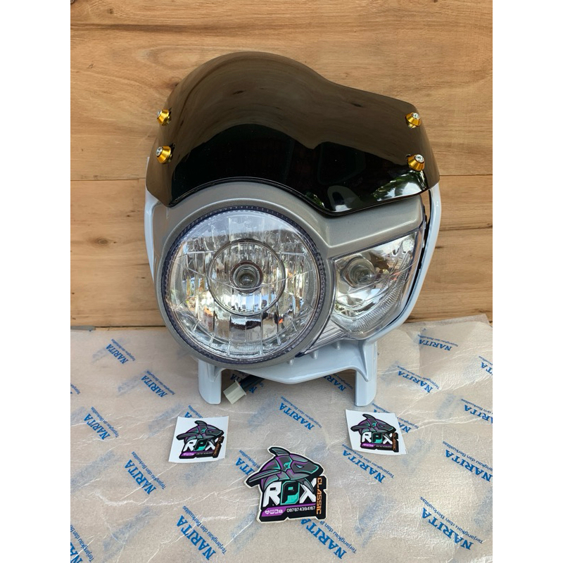 batok totok honda tiger revo pece + lampu depan honda tiger revo pece set visor tiger revo pece puti