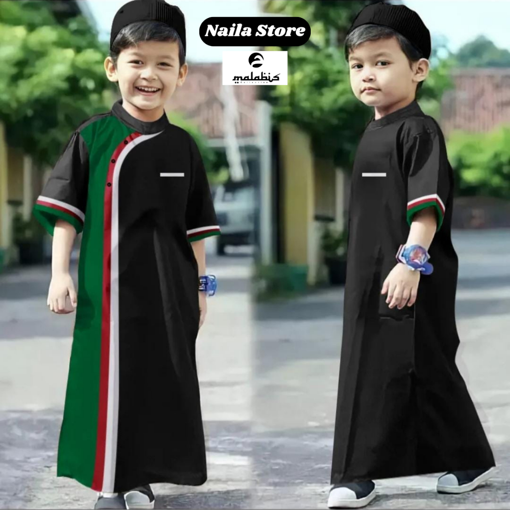 Jubah Anak Laki Laki Palestina Gamis Anak Baju Koko Anak Palestine Bonus Peci