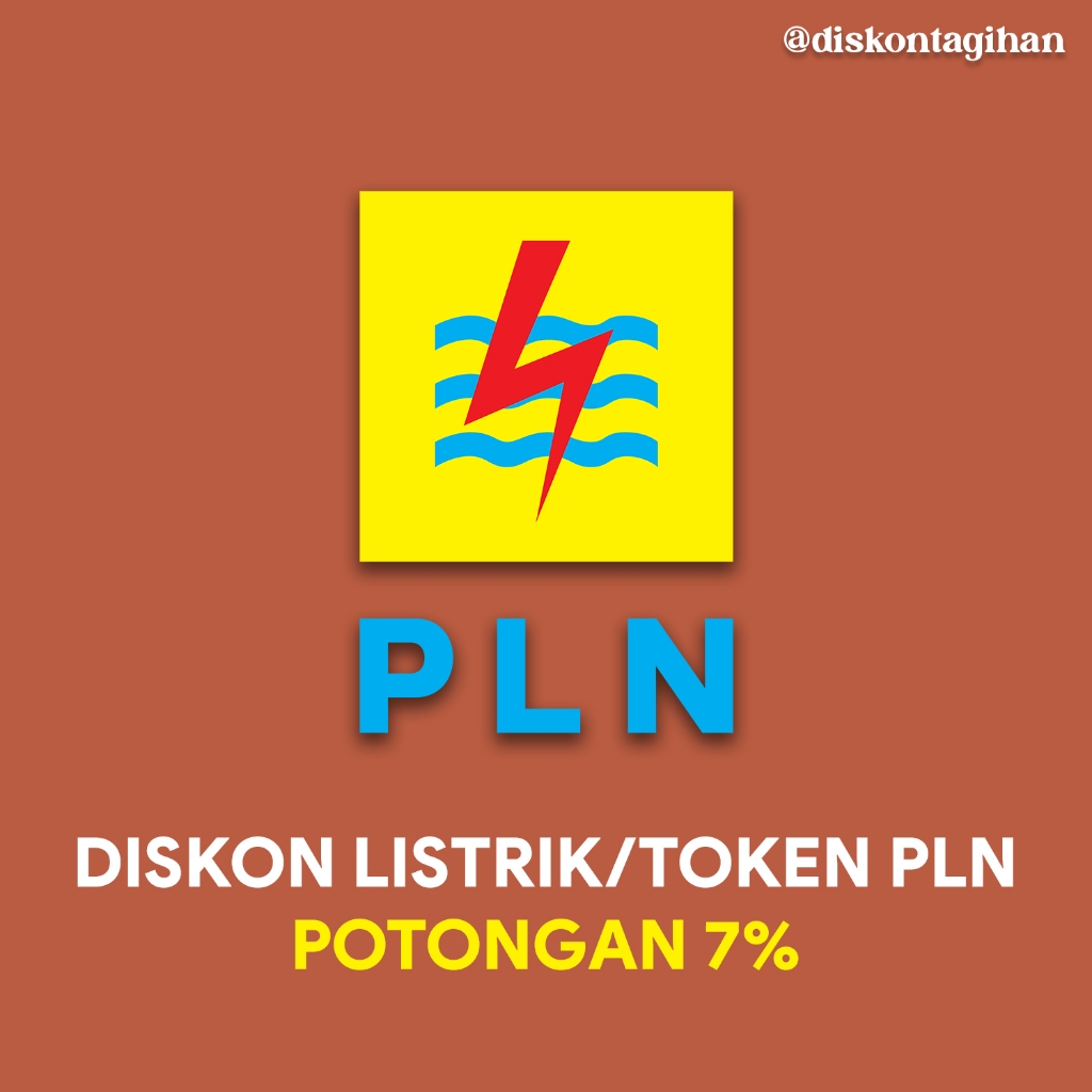 Diskon Tagihan Token Listrik PLN Disc 7%