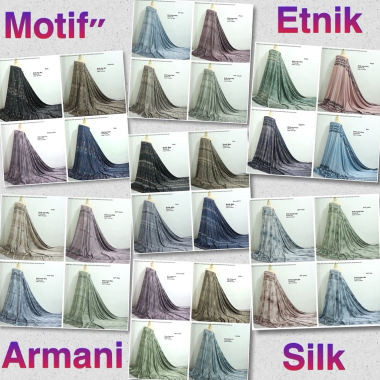HEMAT PROMO kain armani motif silk brown terbaru  kain armani mengkilat  kain silk motif cantik  kai