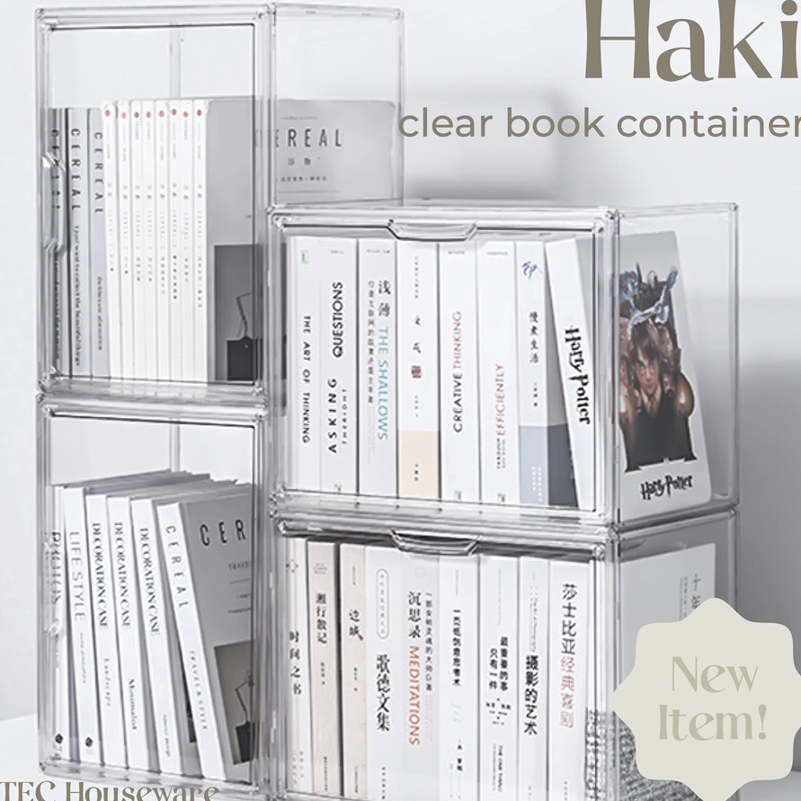 

Terlaku TECHAKI Transparent Acrylic Book Magazine Organizer Container Box Transparan Premium Berkualitas Kotak Penyimpanan Bening Akrilik Organiser Estetik Storage Box Serbaguna Penutup