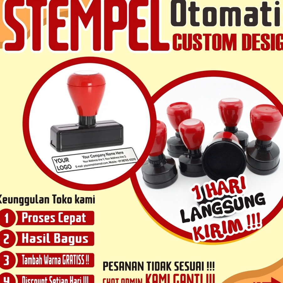 

D2289 Stempel stempel otomatis desain custom free tambah warna