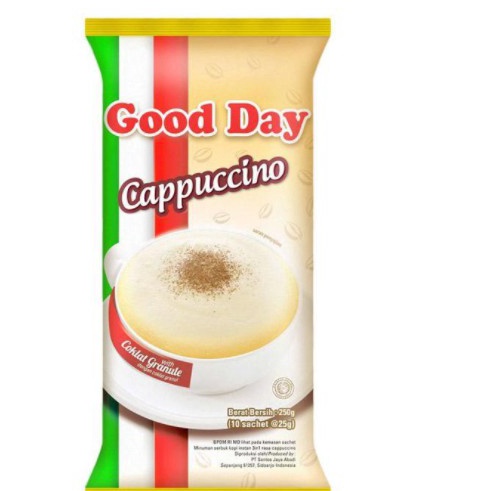 

PROMO SALE GOOD DAY CAPUCCINO KOPI INSTANT RENCENG 1 SACHET
