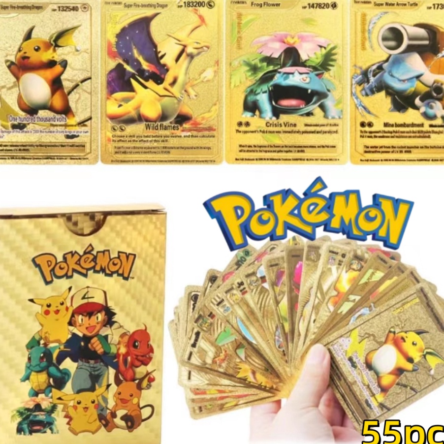 COD NEWPRODUCT Ready stock55PCS Mainan Kartu Pokemon Original Pokemon Cards Kartu Dinosaurus Black G