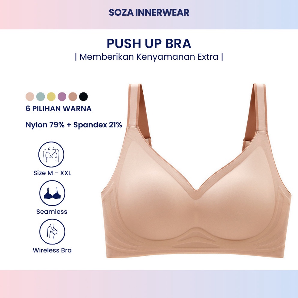 NEW Push Up Bra Wanita 11 Busa Tipis Tanpa Kawat Seamless Bra Halus Lembut Tidak Membekas Anti Nyepl