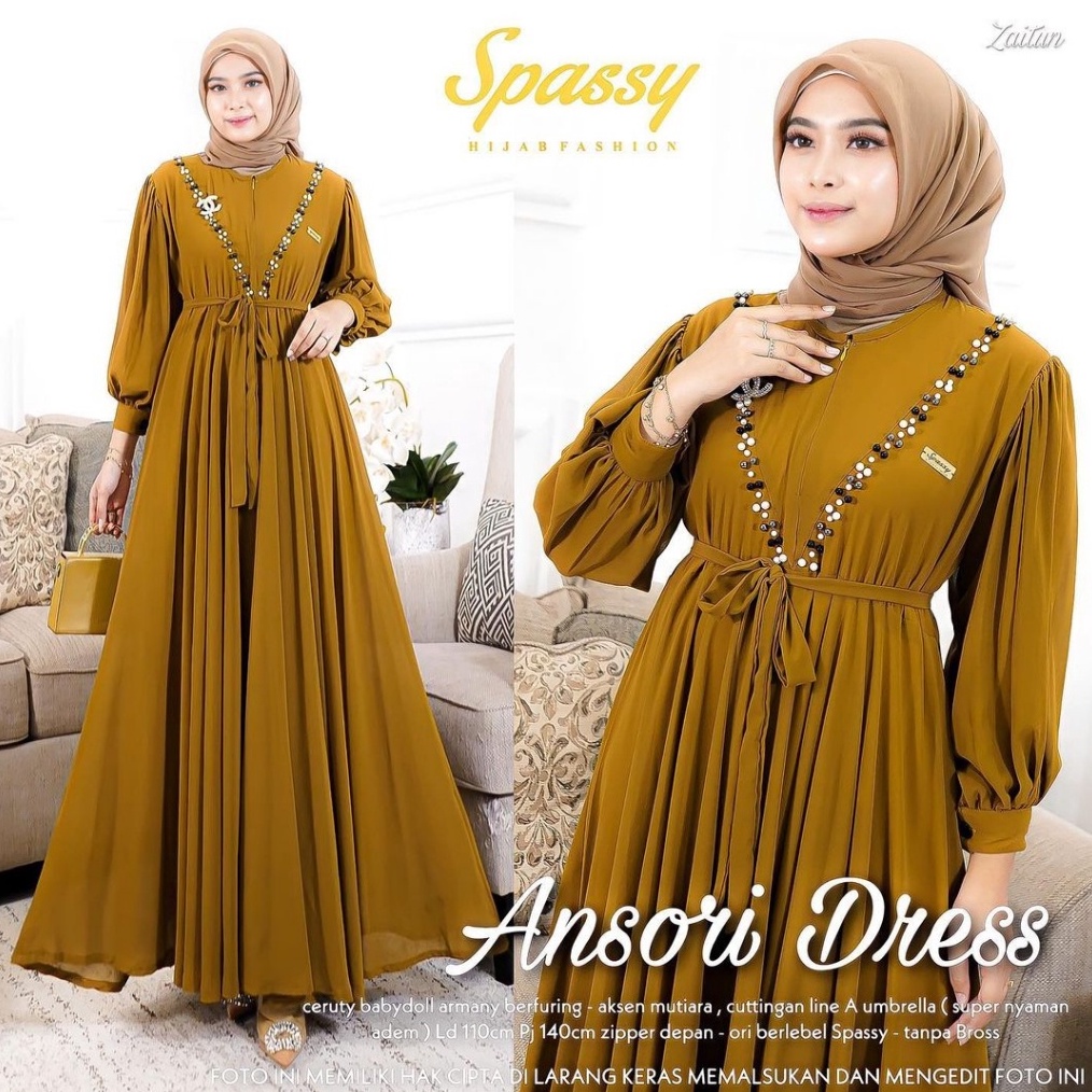 Best TerlarisAnsori Dress Kondangan Crinke Airflow Premium Import