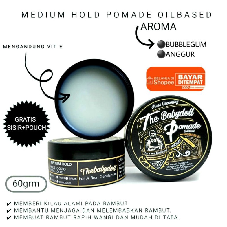 Star 44 Pomade Rambut Oilbased Medium hold pomade aroma bubblegum murah berkualitas 6 gram