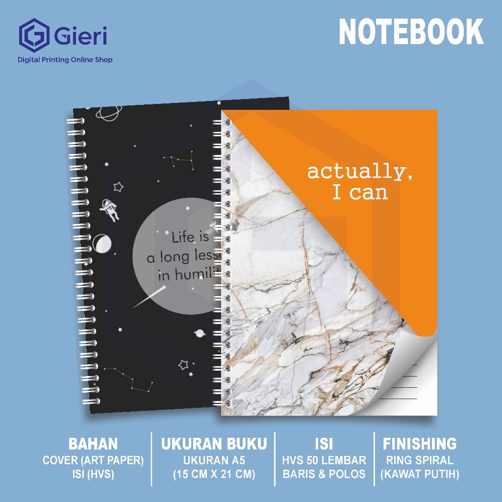 

Gieri - Notebook A5 / Buku Catatan Non Custome