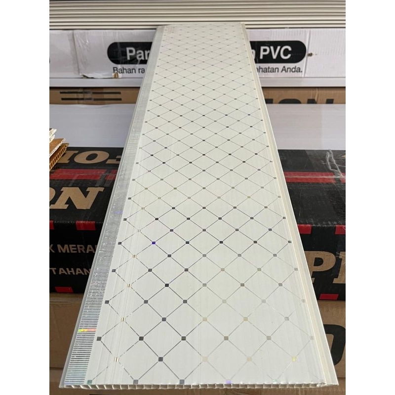 Plafon PVC Hoda ketupat silver glossy  T-532