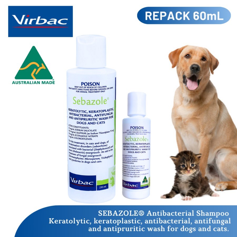 VIRBAC SEBAZOLE Shampo anti jamur Anjing & Kucing Sebazole Kema