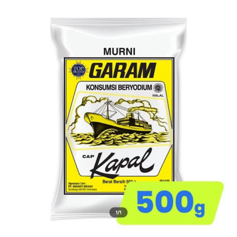 

Garam Cap Kapal 500g Isi 5 Pack